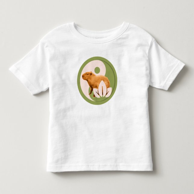 Camiseta Zen Capivara Yin Yang Natureza Pacífica (Frente)