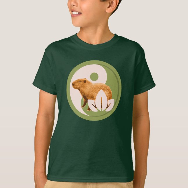 Camiseta Zen Capybara Yin Yang (Frente)