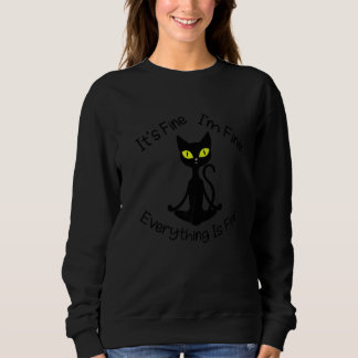 Camiseta Zen Cat Its Fine I'm Fine Meditating Cat