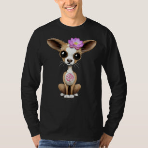 Camiseta Zen Chihuahua Puppy com íoga rosa símbolo Om