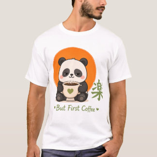 Camiseta Zen Coffee Panda – Panda Kawaii Mas Primeiro Café