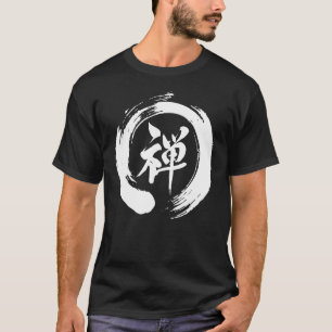 Camiseta Zen Japonês Calliografia Zen Enso Círculo Budismo
