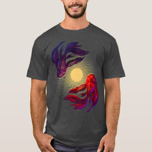 Camiseta Zen Koi Fish Espiritual no Prêmio Lua Pond
