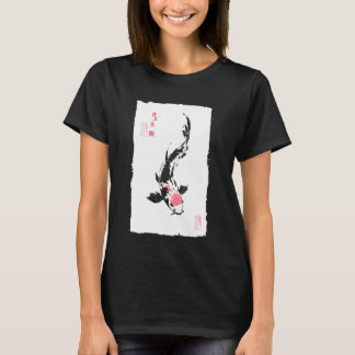 Camiseta Zen Koi Fish Japanese Painting Good Fortune & Stre