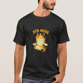 Camiseta Zen Mode Kitty Cat Meditating