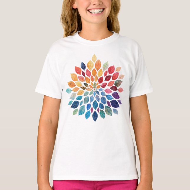 Camiseta Zen Nature Leaf Mandala (Frente)