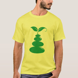 Camiseta Zen Stones Sprout Minimalista Eco Crescim