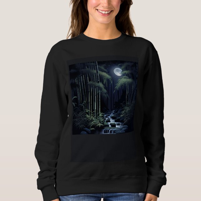 Camiseta Zen Waterfall River in Bamboo Forest (Frente)