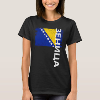 Camiseta Zenica Bósnia Bandeira Para Homens Mulheres Crianç