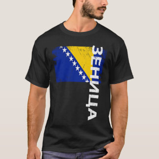 Camiseta Zenica Bósnia Bandeira Para Homens Mulheres Crianç