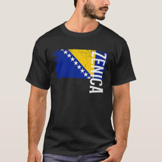 Camiseta Zenica Bosnia Flag For Bosnian Men Women Kids 1