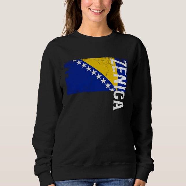 Camiseta Zenica Bosnia Flag For Bosnian Men Women Kids  1 (Frente)