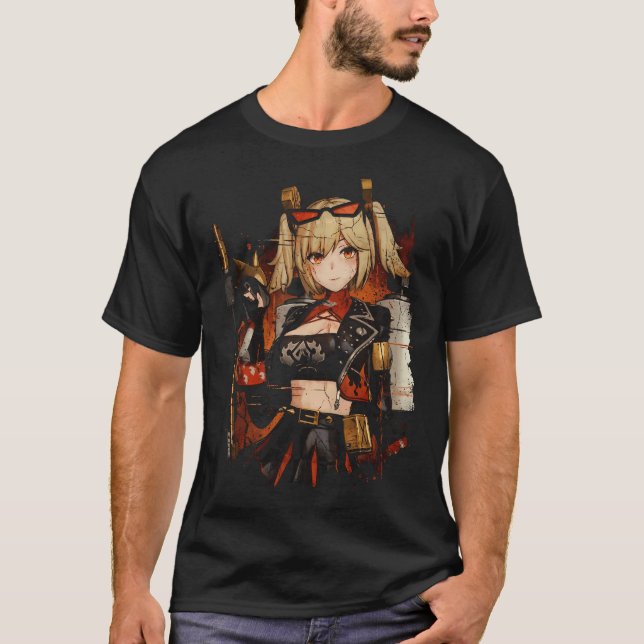 Camiseta Zenless Zone Zero Burnice Cientista Louco Barman  (Frente)