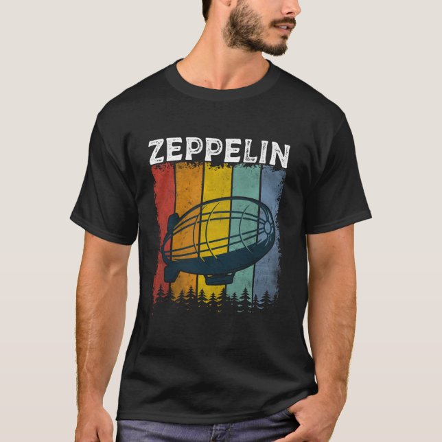 Camiseta Zeppelin Retro 70 80 Clássico Dirigible Homens Men (Frente)