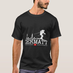Camiseta Zermatt Batimento Cardíaco Esqui Alpino Alpes Suíç
