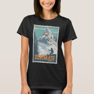 Camiseta Zermatt Suiça de inverno Esquiando Snowboard Ski