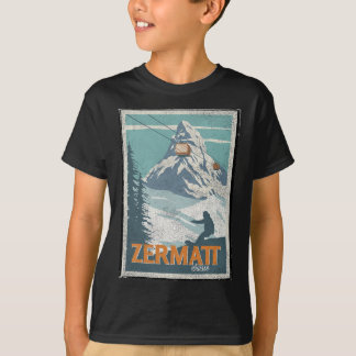Camiseta Zermatt Suiça de inverno Esquiando Snowboard Ski