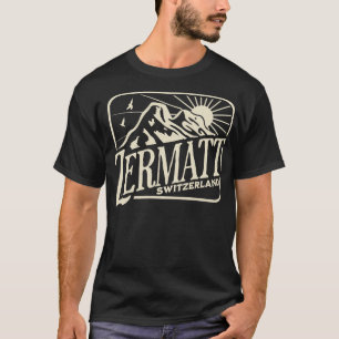 Camiseta Zermatt Suiça Vintage Mountain Viagem Matte