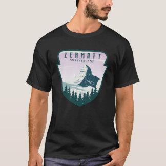 Camiseta Zermatt Suíça Vintage Neve Esqui Matterhorn Suíço