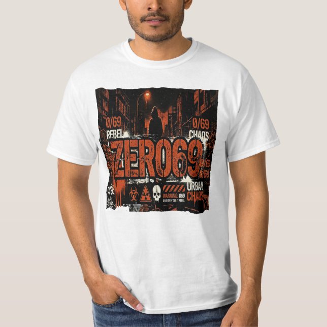 Camiseta ZERO69 Caos Urbano – Alerta de Rebelde (Frente)
