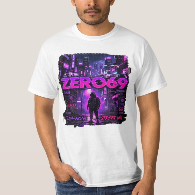 Camiseta ZERO69 Glitch Division – Protocolo da Meia-Noite (Frente)