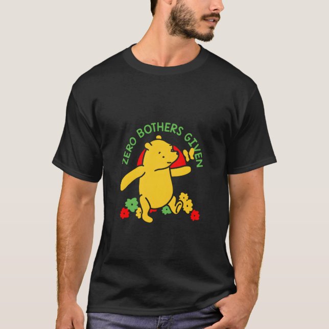 Camiseta Zero Bothers, Dançando Bear Novidade (Frente)