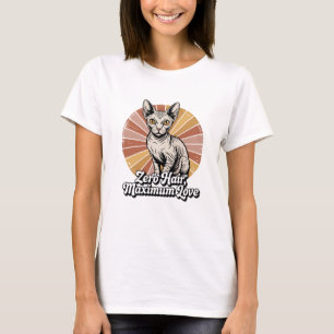 Camiseta Zero Cabelo Amor Máximo Sphynx Retro