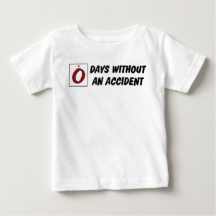 Camiseta Zero Dias Sem Acidente Bebê Divertido