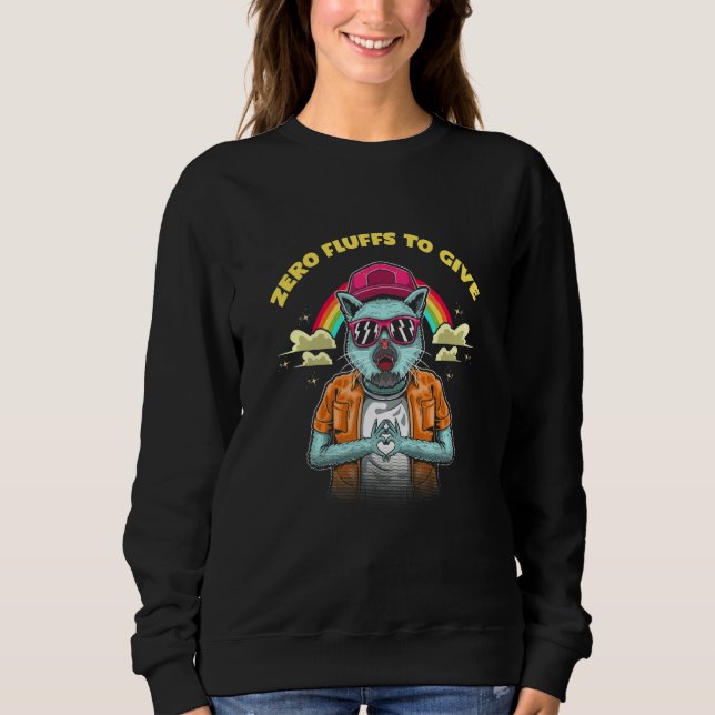 Camiseta Zero Fluffs To Give Cat  Cat Mom Kitten Cat Dad  1 (Frente)