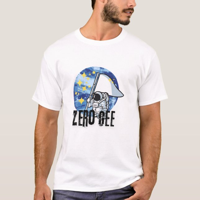 Camiseta Zero Gee Engraçado Gravidade Zero (Frente)