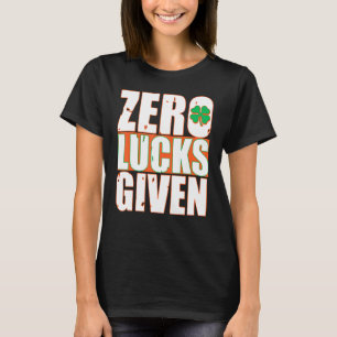 Camiseta Zero Lucks Dado Dia de São Patrício Engraçado