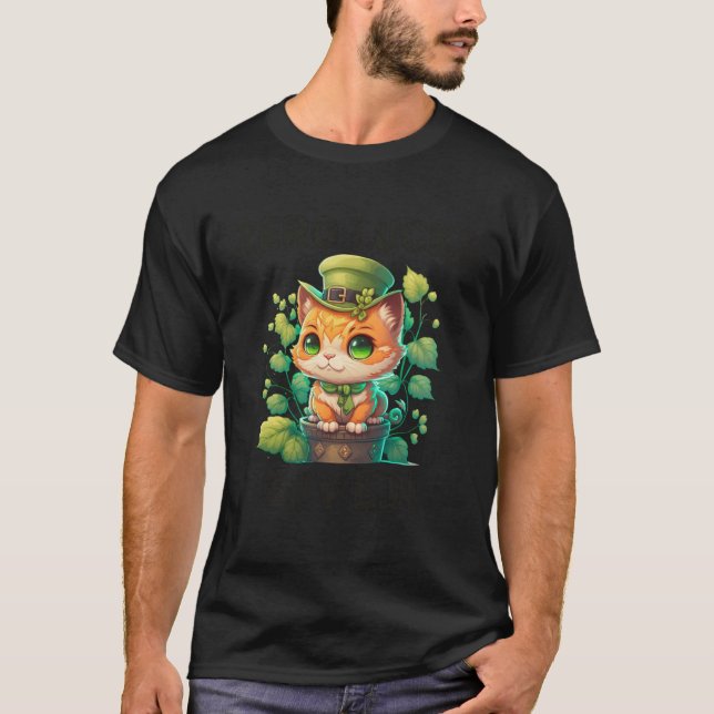Camiseta Zero Lucks Given  Cute Cat St Patricks Day Party W (Frente)