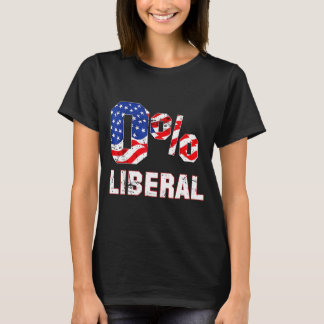 Camiseta Zero Porcento 0% Liberal Antigo Bandeira EUA Humor