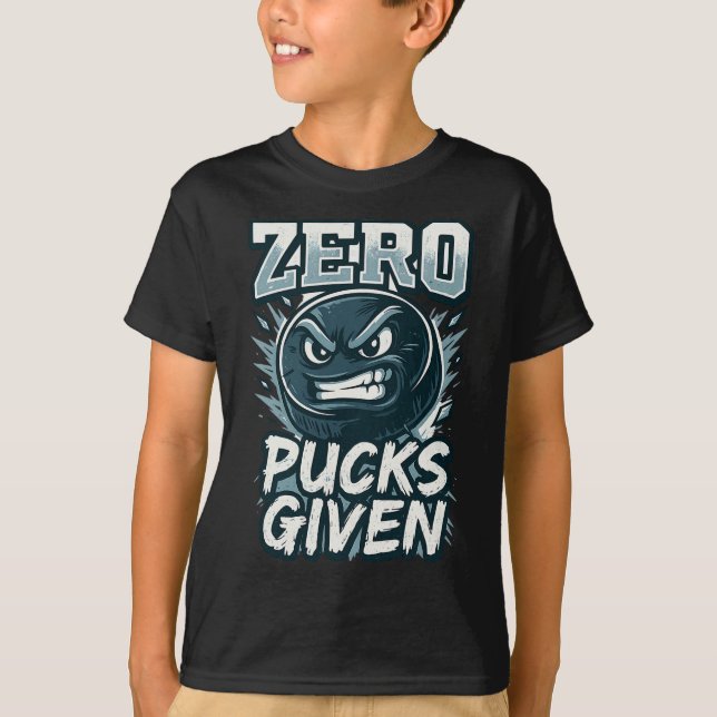 Camiseta Zero Pucks Given Hockey Humor Sports Fan Design  (Frente)
