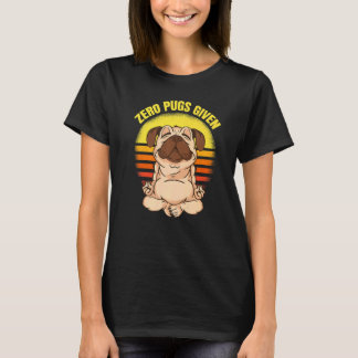 Camiseta Zero Pug Dado Cachorro Fazendo Yoga Vintage Namast