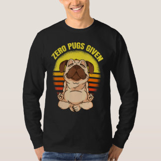 Camiseta Zero Pug Dado Cachorro Fazendo Yoga Vintage Namast