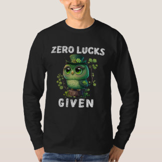 Camiseta Zero Sorte Dada Coruja Fofa Festa Dia de São Patr
