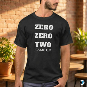 Camiseta Zero Zero Dois Jogo Iniciado Citação Divertida de