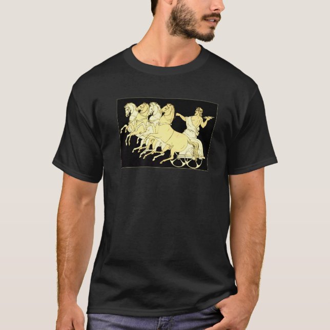 Camiseta Zeus em Carruagem com Trovão e Cavalos (Frente)