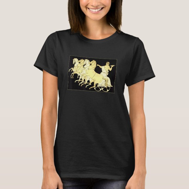 Camiseta Zeus em Carruagem com Trovão e Cavalos (Frente)