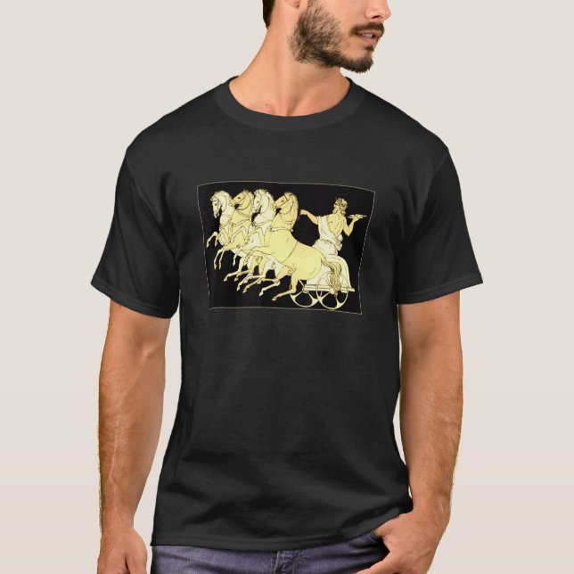Camiseta Zeus em Carruagem com Trovão e Cavalos (Frente)