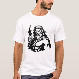 Camiseta Zeus Minimalista em Preto e Branco
