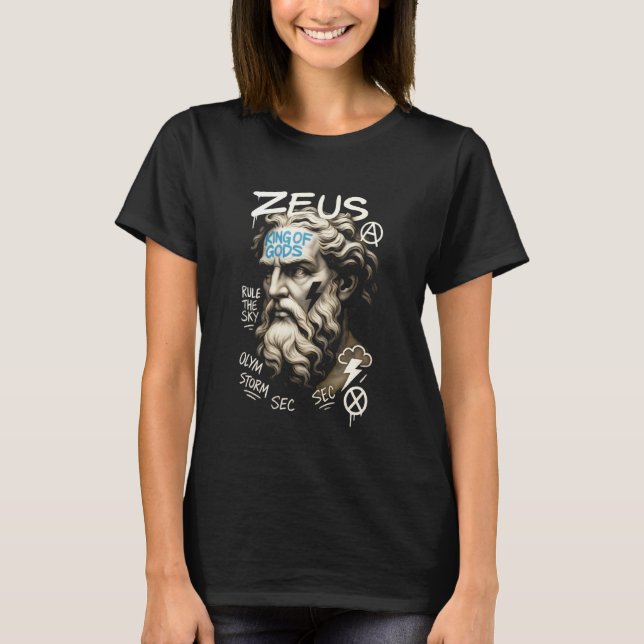 Camiseta Zeus Rei do Design de Deus Mitologia Grega Antiga  (Frente)