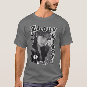 Camiseta Zhang Miao Yi China Drama Atriz Black and Whit