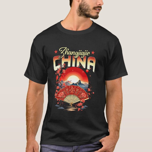 Camiseta Zhangjiajie Souvenir China Viagem Vacante Chinês (Frente)
