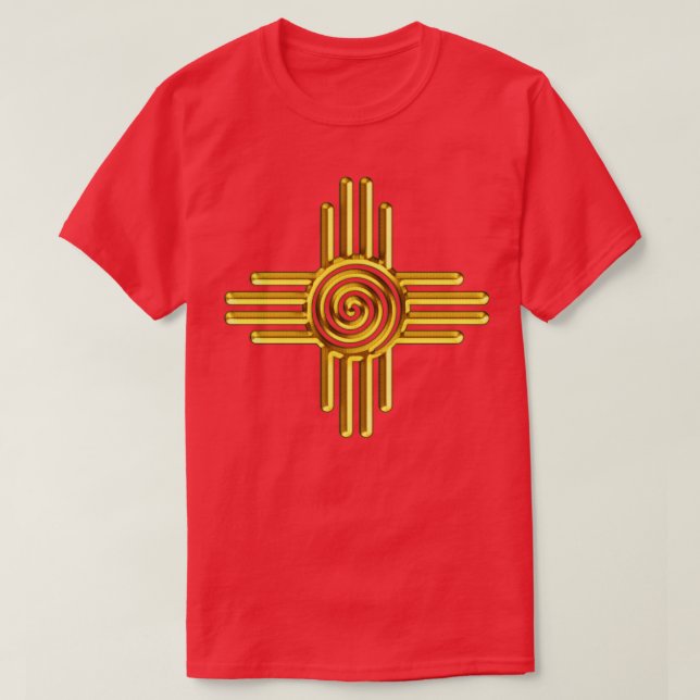 Camiseta Zia Sun Spiral Zia Pueblo Novo México I 1 (Frente do Design)