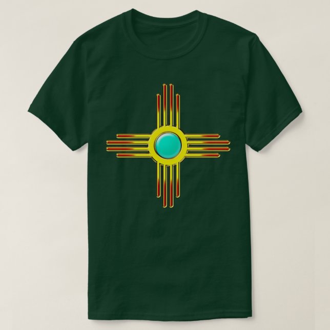 Camiseta Zia Sun Zia Pueblo Novo México Símbolo Sun DD 1 (Frente do Design)