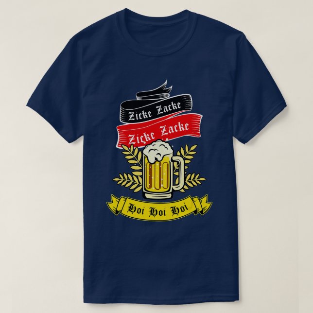 Camiseta Zicke Zacke Hoi - Funny Germany Flag Oktoberfest G (Frente do Design)