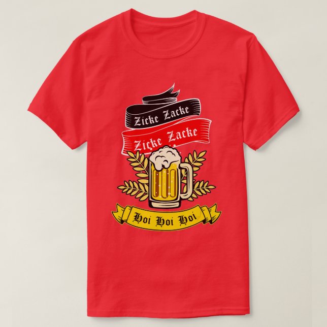 Camiseta Zicke Zacke Hoi - Funny Germany Flag Oktoberfest G (Frente do Design)