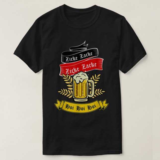 Camiseta Zicke Zacke Hoi - Funny Germany Flag Oktoberfest G (Frente do Design)